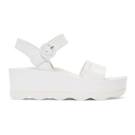 prada white platform|Prada white platform sandals.